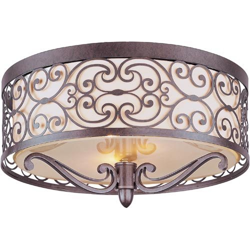 Maxim Lighting 21151WHUB Mondrian 2-Light Flush Mount, Umber Bronze Finish with Off-White Fabric Shade Maxim Lighting 21151WHUB Mondrian 2-Light Flush Mount, Umber Bronze Finish with Off-White Fabric Shade