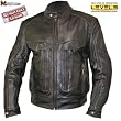 Retro Brown Bandit Buffalo Leather Cruiser Motorcycle Jacket with Level-3 Armor