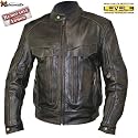 Retro Brown Bandit Buffalo Leather Cruiser Motorcycle Jacket with Level-3 Armor - Size : 2XL