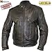 Retro Brown Bandit Buffalo Leather Cruiser Motorcycle Jacket with Level-3 Armor