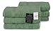 SALBAKOS 100% Turkish Cotton Hand Towel Set of 6 16x30 inch | Heirloom Quality | Hotel & Spa Collection | Ultra Soft, Super Absorbent, Long Lasting Hand Towels | Made in Turkey(Green, 6 Hand Towels)