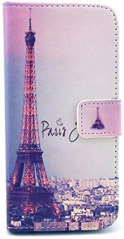 Vkied Apple 5.5" iPhone 6S 6 PLUS leather Case (Love Paris) Pattern Fashion Printing Wallet Cards Slots Flip Magnet Stand Leather Carry Case with Screen Protector and Cleaning Cloth