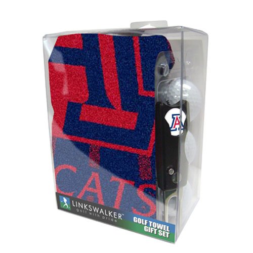 Arizona Wildcats Ncaa Jacquard Golf Towel Gift Pack W/ Balls Repair Tool Marker