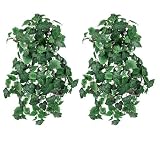 TWO 36" Artificial Frosted Ivy/Philo Ivy/ Variegated Ivy Mixed Hanging Bushes