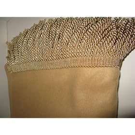 Elegant Fleece Bullion Throw Fringed Blanket in Gold