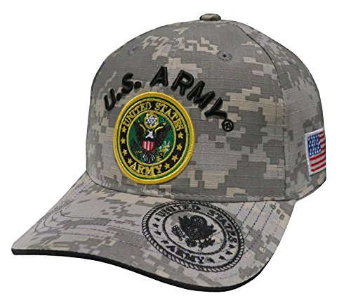 US Armed Forces Embroidered Military Baseball Cap Hat (US Army Text & Emblem Universal)