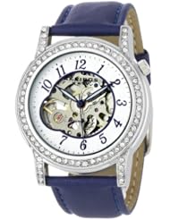 Akribos XXIV Womens AKR475BU Bravura Collection Skeleton Automatic Watch