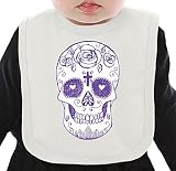 Sugar skull ネクタイを有する有機ビブ Medium