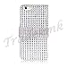 iPhone 6 Case, iPhone 6 Wallet Case, Tradekmk(TM) Brand New PU Leather Ladies' Purse Wallet Case Stand Phone Cover[Bling Rhinestone Design] Compatible with Apple iPhone 6(4.7)[+Stylus+Screen Protector+Cleaning Cloth]-(Silver)