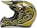 Adult Offroad Helmet Goggles Gloves Gear Combo DOT Motocross ATV Dirt Bike MX Black Yellow Splatter ( XL )