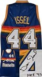 Dan Issel signed Denver Nuggets Blue Rainbow Prostyle Jersey HOF 93