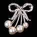 Yazilind Jewelry Silver Plated Glaring Crystal Cute Bow Brooches and Pins Vintage for Women & Girls