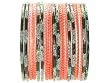 Beachcombers! Ethnic Glass Indian Wedding Bridal Bollywood Bangles Belly Dance Bracelets Set Peach Black