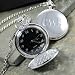 Timekeeper Personalized Black Face Silver-Plated Pocket Watch