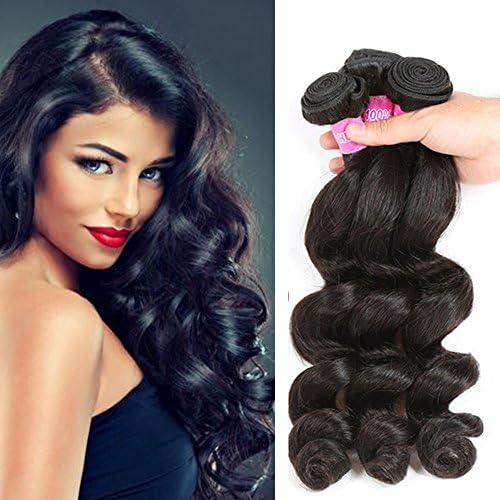 Ms Mary Hair Mixed Length 3 Bundles 300g 20inch 22inch 24inch Virgin Peruvian Loose Wave Human Hair Extension 100% Unprocessed Peruvian Human Hair for black women