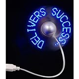 Rextin USB Powered Programmable LED Message Fan Cooling Cooler Fans for laptop desktop Mini fan only(blue)