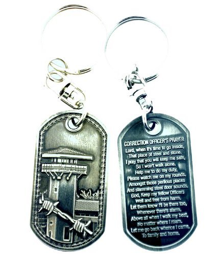 Correction Officer's Prayer Brushed Steel Keychain