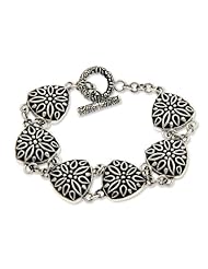 Sterling silver link bracelet, Night Lotus