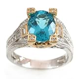 Gold-Exotic: 14K Apatite and Diamond Ring