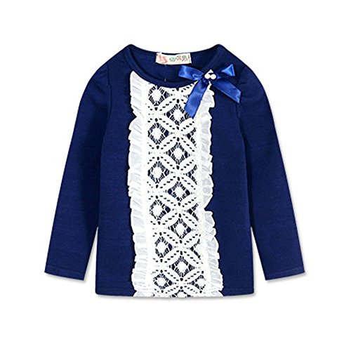 Zhuannian Little Girls Flower Long Puff Sleeve Blouses T-shirts