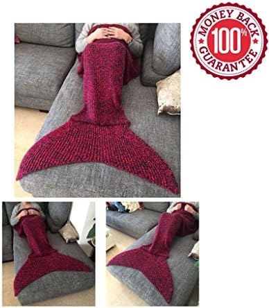 SleepyTail® Mermaid Blanket Tail For All Season, Soft Handmade For Adults , Kids, Baby Cute And Cozy. 100% MONEY BACK GUARANTEE! (Large, Dragon Fish)