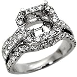 VVS 1.60ct Round & Princess Cut Diamond Semi Mount Setting Ring 18k Gold (5.5)