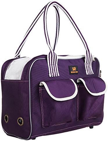 Zacoro Fashion Portable Soft-sided Airline-approved Pet Carrier Handbag (Large, Purple)