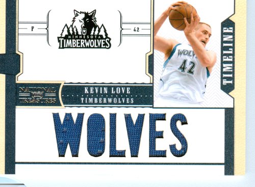 2011 National Treasures Authentic Kevin Love 6 Patch Game Worn Jersey Card
