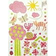 Baby "Yarn" Like Wall Sticker Child Room Decorations - Animals, Pink