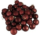 20ct Burgundy Shatterproof 4-Finish Christmas Ball Ornaments 2.75 (70mm)