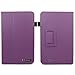 Evecase SlimBook Leather HandStrap Folio Stand Case Cover for Hisense Sero 7 LT (Lite) - 7'' Android Tablet - Purple