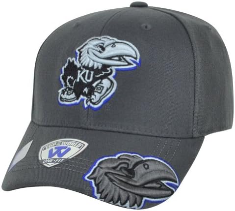 NCAA Kansas Jayhawks Top of the World Roster Gray Stretch Flex One Fit Hat Cap