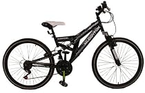 MuddyFox 24 Inch Dual Suspension Mountain Bike for Kids Aged 9-12 in Midnight Black. MANUFACTURERS WARRANTY.