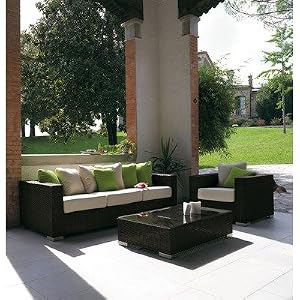 Cora 3 Seater Sofa by Varaschin R and D Colour: Dark Brown, Cushion: Piper Aurora by Varaschin