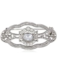 Downton Abbey Navette Center Stone Oval Pin