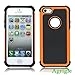 AGRIGLE Shock- Absorption/High Impact Resistant Hybrid Dual Layer Armor Defender Full Body Protective Cover Case Compatible with iPhone 5/5S/SE (Yellow)