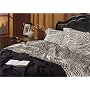 4pc 450 Thread Count Super Soft Satin Silky Black and White Zebra for Queen Bed Sheet Set Deep Pocket