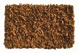 Leather Shag Rug Soft Allover Suede 23"x33" (Tan)