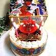 【お面ゴーカイレッド付き】★海賊戦隊 ゴーカイジャー・キャラデコ・生クリーム苺デコレーションケーキ５号スライス苺2段サンド(バースデーオーナメント・キャンドル６本付き）