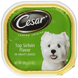 CESAR Canine Cuisine In Meaty Juices For Small Dogs, Top Sirloin, 3.5 Ounce (Pack of 24) CESAR Canine Cuisine In Meaty Juices For Small Dogs, Top Sirloin, 3.5 Ounce (Pack of 24)