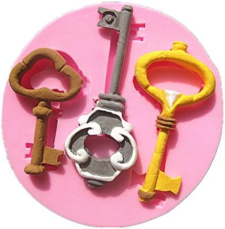 [Free Shipping] Retro Key Silicone Fondant Mold Chocolate Polymer Clay Mould // Molde del chocolate fondant de silicona molde de arcilla de polímero clave retro