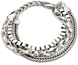 Guess Mens Multi-chain Bracelet, Silver, One Size