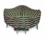 Two Dogs Designs 84-Inch Round Table and Chairs Cover, Green Stripes