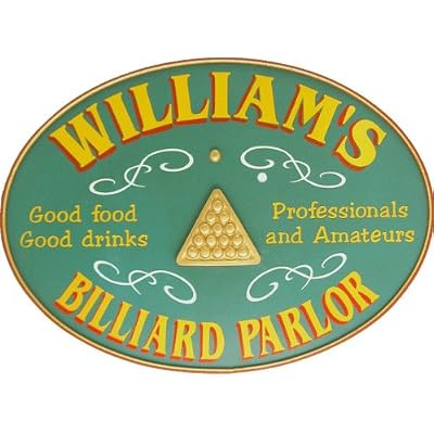 Billiards Parlor w/ 3D Relief Personalized Oval Framed 19 x 26