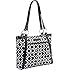 Kailo Chic Women's Pleated Laptop Tote (Black and White Moroccan)
