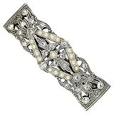 Bridal Silver Tone Crystal Simulated Freshwater Pearl Barrette