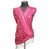 Olive n Figs 100% Silk Twin Color Reversible Big 'O' Stole / Scarf/ Wrap