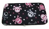 Multiple Cross Bone Skulls Clutch Wallet