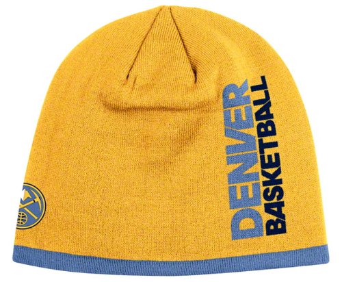 DENVER NUGGETS NBA CUFFLESS TEAM KNIT BEANIE HAT/CAP BY ADDIAS-HARDWOOD CLASSICS SERIES