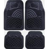 4pc Set of Heavy Duty Semi Custom Trim-able Universal Black Rubber Floor Mats for CAR... 